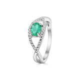 Anillo Ojo Cruzado Piedra Natural Y Circonia
