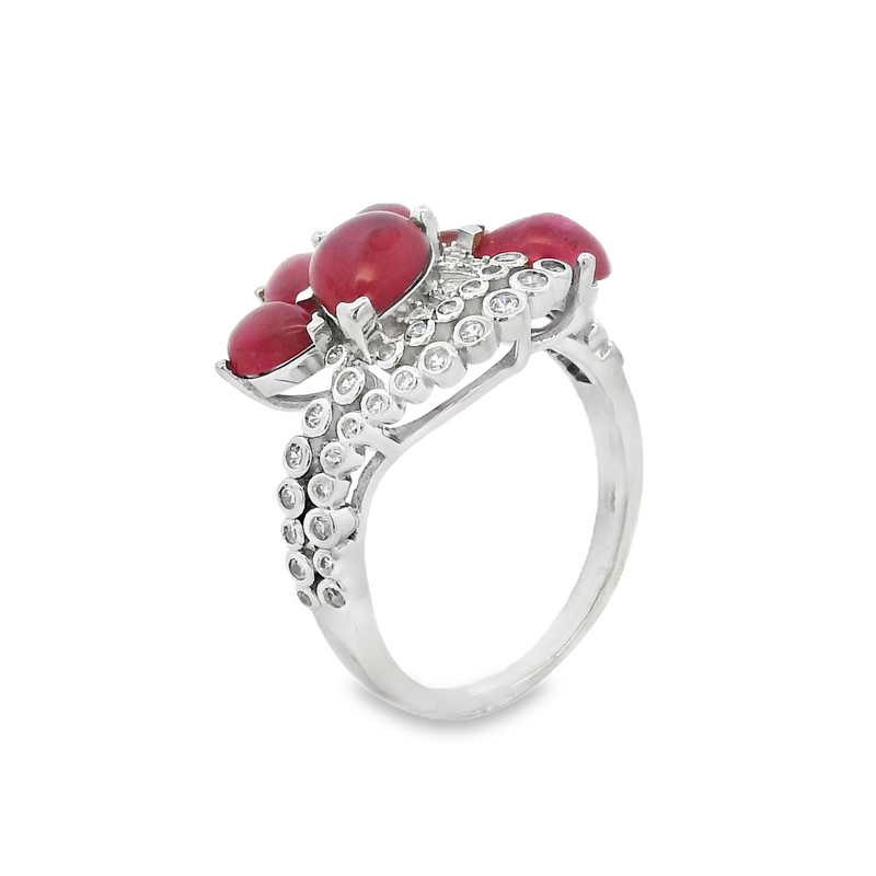 Anillo Cabuchon de Piedra Natural Rubi / 8