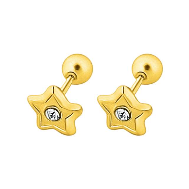 Aretes Oro Mini Estrella