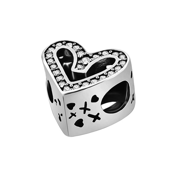 Dije Para Pulsera De Silueta De Corazón