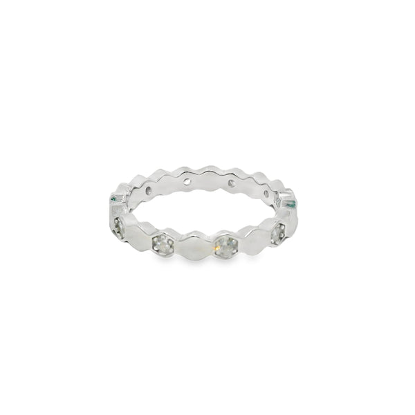 Anillo Hexágono con Circonia #7