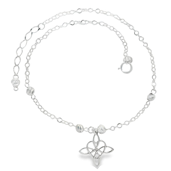Tobillera de Plata Nudo de Bruja