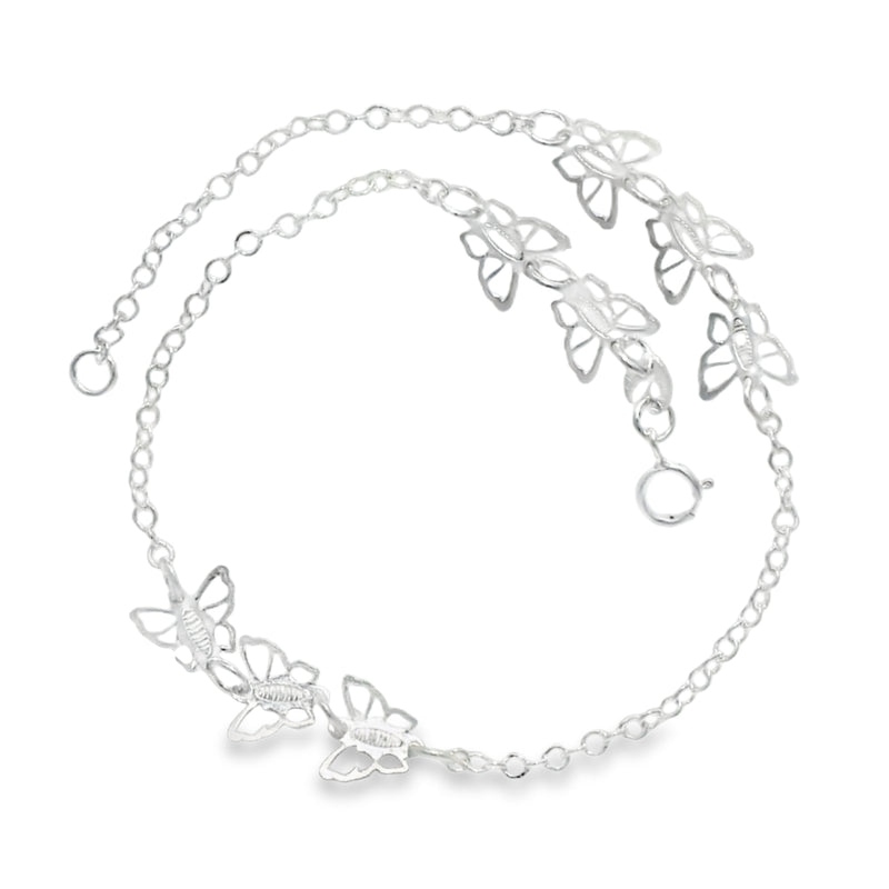 Tobillera de Mariposa de Plata
