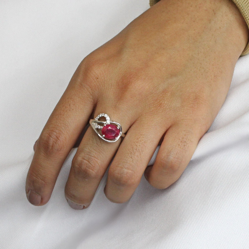 Anillo Piedra Natural con Circonia Esmeralda / 6