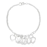 Pulsera de Plata con Corazones