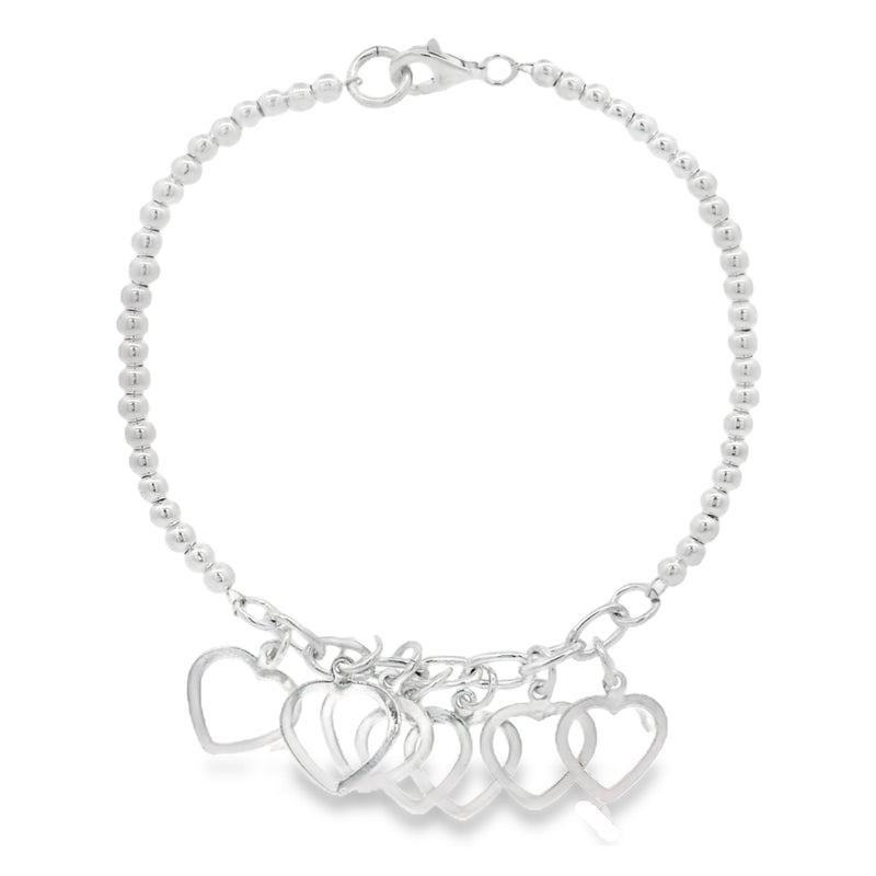 Pulsera de Plata con Corazones