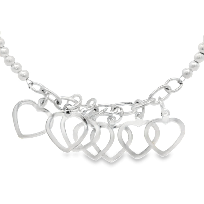 Pulsera de Plata con Corazones