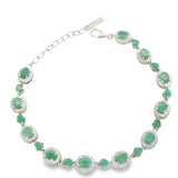 Pulsera Piedras Preciosas Esmeralda / 16.5 cm a 19.5