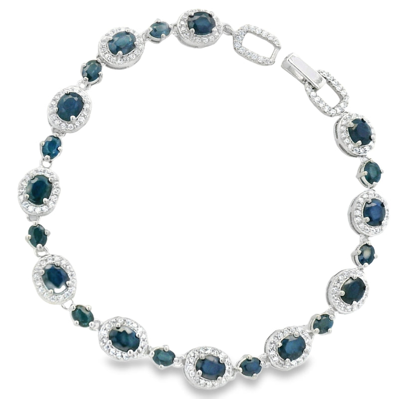 Pulsera Piedras Preciosas Esmeralda / 16.5 cm a 19.5
