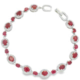 Pulsera Piedras Preciosas Esmeralda / 16.5 cm a 19.5