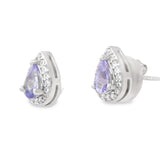 Aretes Gota de Amatista con Circonia