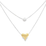Collar con Corazón Dorado y Esfera