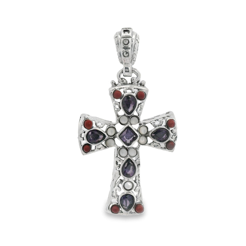 Cruz de Plata con Piedras