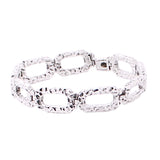 Pulsera De Eslabón Oval Plata Lisa