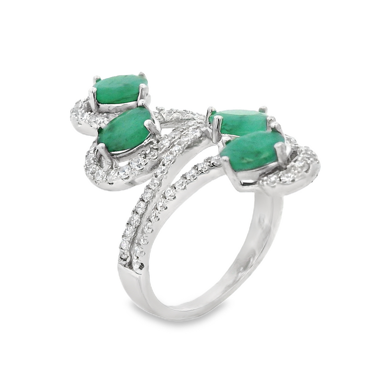 Anillo de Piedra Natural con Circonia Esmeralda / 7