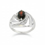 Anillo De Plata Con Piedra Natural Granate