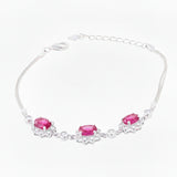 Pulsera Triple Flor de Piedras Preciosas