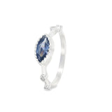 Anillo de Plata con Circonia Ovalo Rojo / 5
