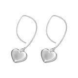 Aretes Largos Dobles Con Dije De Corazón