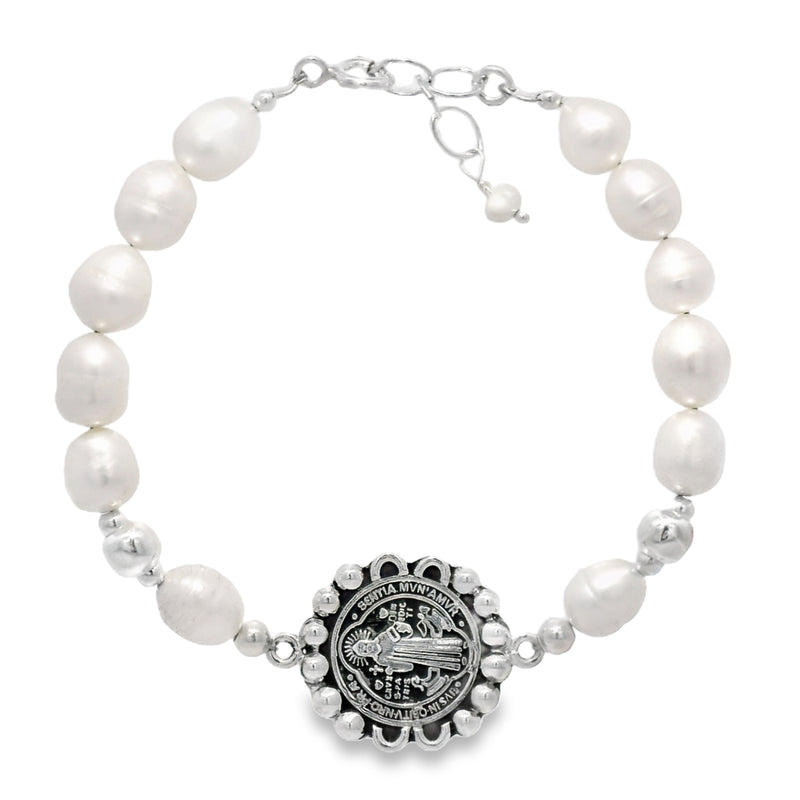Pulsera de Perlas con San Benito