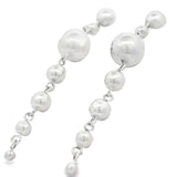 Aretes De Media Bola Con Tira De Esferas