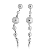 Aretes De Media Bola Con Tira De Esferas