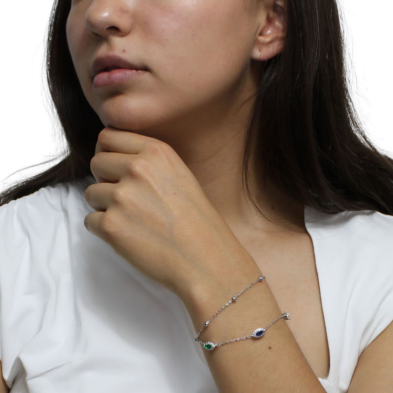 Pulsera Doble con Piedras Preciosas