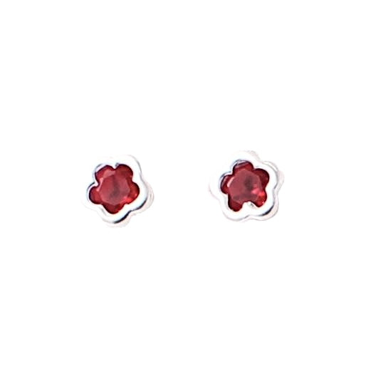 Aretes De Broquel Flor