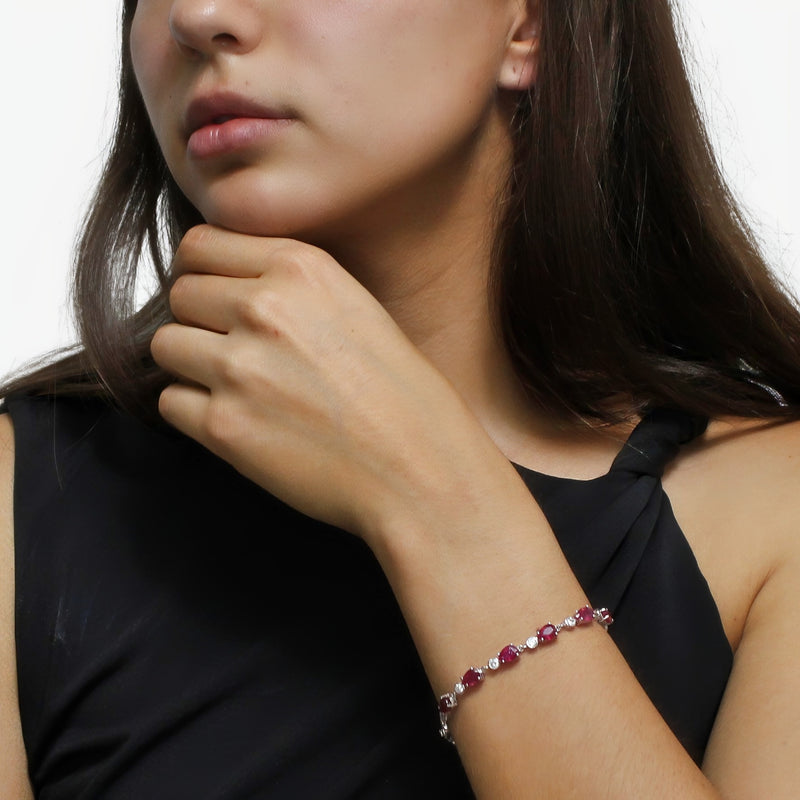 Pulsera de Piedra Natural de Gota con Circonias