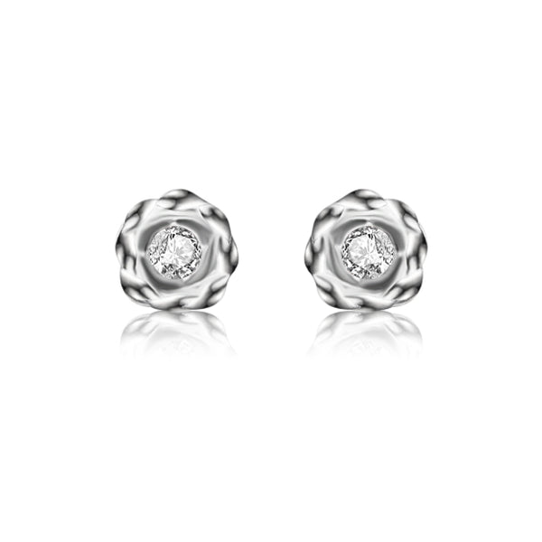 Aretes De Rosa Con Circonia