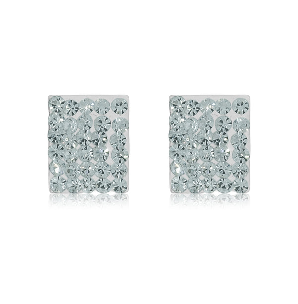 Arete de Cristales Cuadrado Blanco