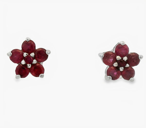 Arete Flor de Rubíes