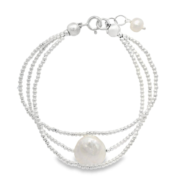 Pulsera Triple con Perla