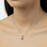 Dije De Piedra Natural Corazón Rubí