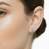 Arete Topaz Azul Ovalado
