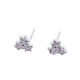 Aretes Triple Estrella Mini Plata Con Circonia