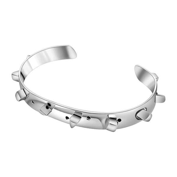 Brazalete De Plata Con Picos Formas Geométricas