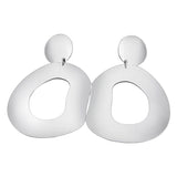 Aretes De Plata Óvalo Onda Liso