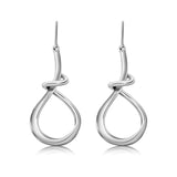 Aretes De Gota Con Nudo Plata / 5CM