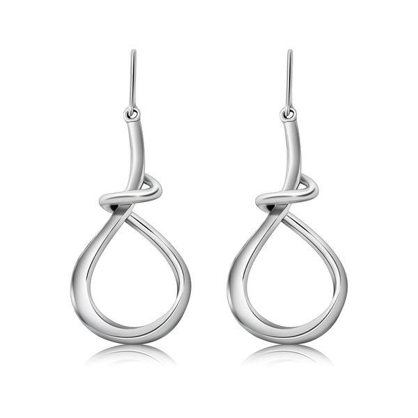 Aretes De Gota Con Nudo Plata / 5CM