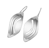 Aretes De Hoja Cortada De Plata Plata / 5CM