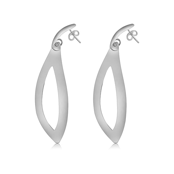 Aretes Largos Lisos De Plata Plata / 7.5CM