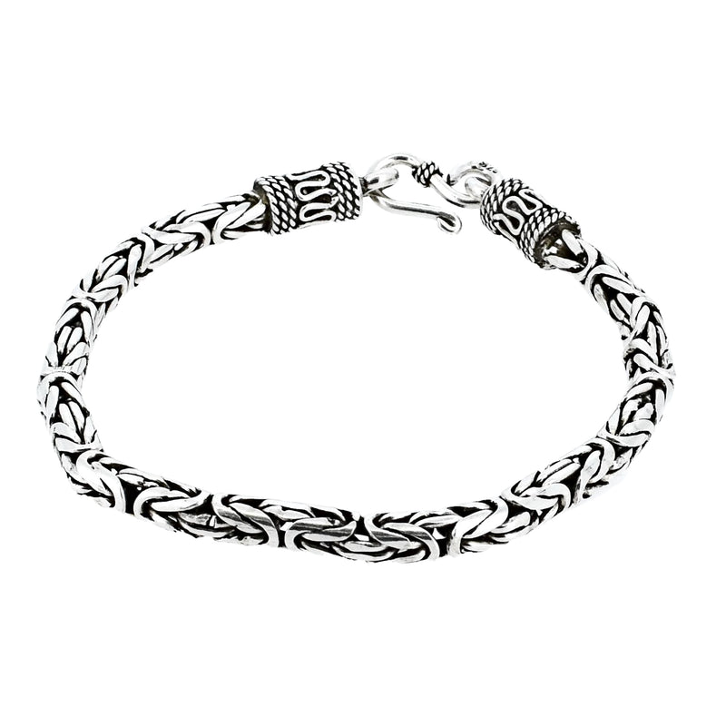 Pulsera Tejido Bali De Plata