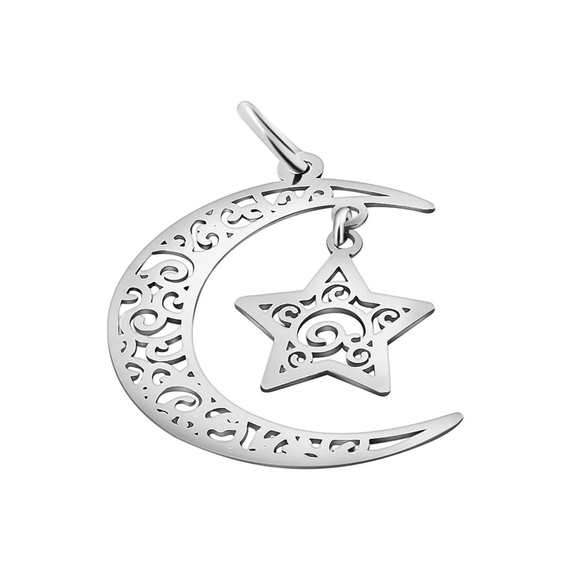 Dije Luna Y Estrella De Plata