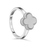 Anillo Trébol Circonia Blanco / 6