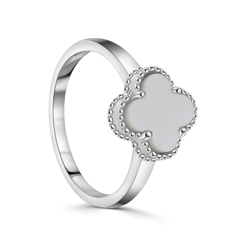 Anillo Trébol Circonia Blanco / 6