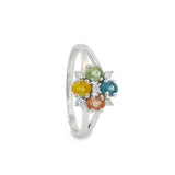 Anillo Mini Flor Turmalina Con Circonias Turmalina / 6