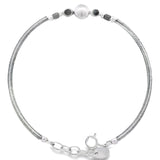 Pulsera Rigida de Plata con Cuenca
