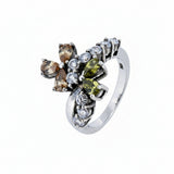 Anillo De Pétalos Plata Con Circonia