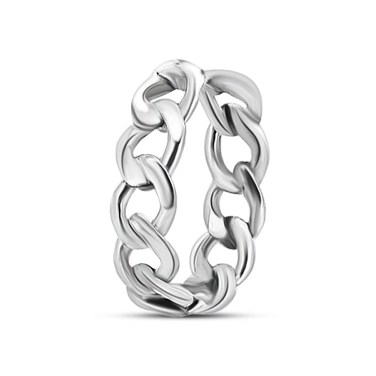 Anillo de Plata Cadena Liso / #5